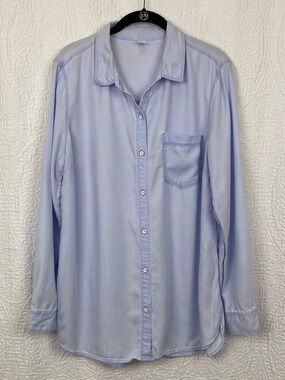 Old Navy Relaxed Tencel® Shirt for Women sz Large Merry Peri Blue
